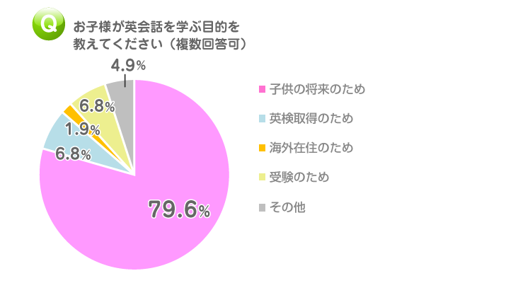 オンライン英会話｜ウェブとサポートのグラフ